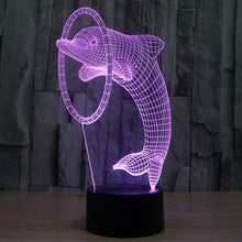 Load image into Gallery viewer, 7 Colour Discoloration Creative Visual Stereo Lamp Desk Lamp Night Light, Dolphin Style