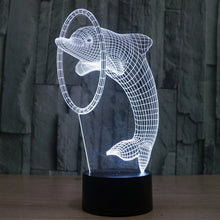 Load image into Gallery viewer, 7 Colour Discoloration Creative Visual Stereo Lamp Desk Lamp Night Light, Dolphin Style