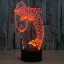Load image into Gallery viewer, 7 Colour Discoloration Creative Visual Stereo Lamp Desk Lamp Night Light, Dolphin Style