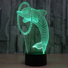 Load image into Gallery viewer, 7 Colour Discoloration Creative Visual Stereo Lamp Desk Lamp Night Light, Dolphin Style