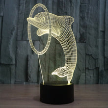 Load image into Gallery viewer, 7 Colour Discoloration Creative Visual Stereo Lamp Desk Lamp Night Light, Dolphin Style