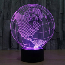 Load image into Gallery viewer, 7 Colour Discoloration Creative Visual Stereo Lamp Desk Lamp Night Light, America Globe Style