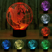 Load image into Gallery viewer, 7 Colour Discoloration Creative Visual Stereo Lamp Desk Lamp Night Light, America Globe Style