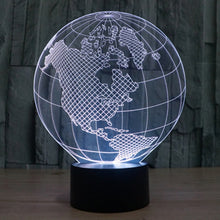 Load image into Gallery viewer, 7 Colour Discoloration Creative Visual Stereo Lamp Desk Lamp Night Light, America Globe Style