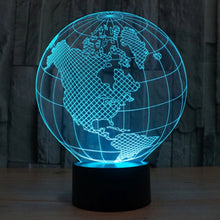 Load image into Gallery viewer, 7 Colour Discoloration Creative Visual Stereo Lamp Desk Lamp Night Light, America Globe Style