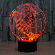 Load image into Gallery viewer, 7 Colour Discoloration Creative Visual Stereo Lamp Desk Lamp Night Light, America Globe Style