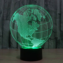 Load image into Gallery viewer, 7 Colour Discoloration Creative Visual Stereo Lamp Desk Lamp Night Light, America Globe Style