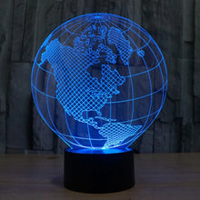 Load image into Gallery viewer, 7 Colour Discoloration Creative Visual Stereo Lamp Desk Lamp Night Light, America Globe Style