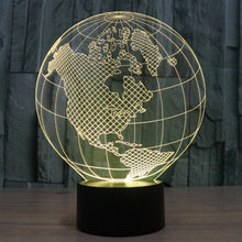 Load image into Gallery viewer, 7 Colour Discoloration Creative Visual Stereo Lamp Desk Lamp Night Light, America Globe Style