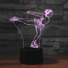 Load image into Gallery viewer, Ice Skating Black Base Creative 3D LED Decorative Night Light, Powered by USB and Battery, Powered by USB and Battery