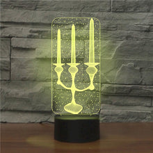 Load image into Gallery viewer, Candlestick Black Base Creative 3D LED Decorative Night Light, Powered by USB and Battery, Powered by USB and Battery