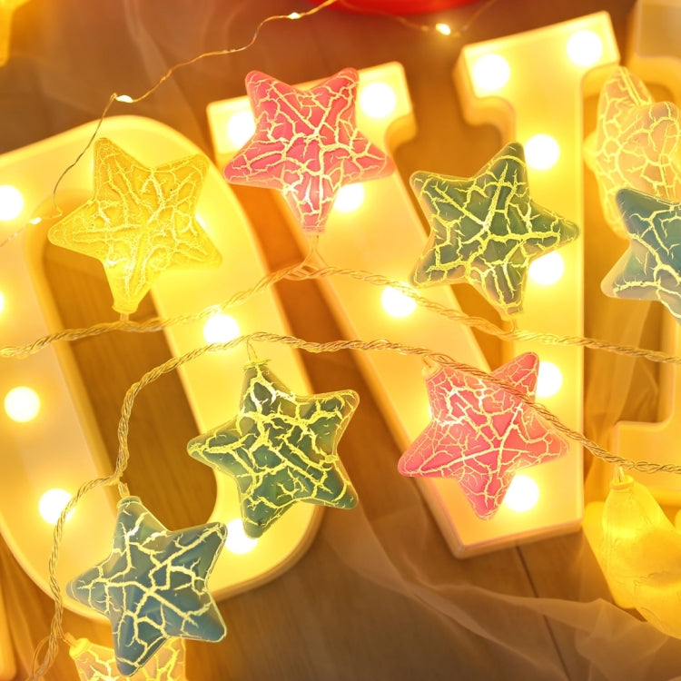 20 LEDs Teenage Style Warm Fairy Decorative Lamp for Christmas, Wedding, Bedroom, Cracked Star