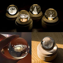 Load image into Gallery viewer, 3D Word Engraving Crystal Ball Music Box Electronic Swivel Musical Birthday Gift Home Decor with Music