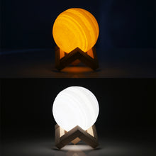 Load image into Gallery viewer, USB Charging 2-Color Changing Energy-saving LED Night Light with Wooden Holder Base, Touch Control 2-Color(10cm)