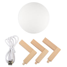 Load image into Gallery viewer, USB Charging 7-Color Changing Energy-saving LED Night Light with Wooden Holder Base, Patted 7-Color(10cm)