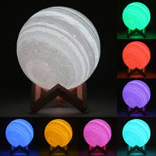 Load image into Gallery viewer, USB Charging 7-Color Changing Energy-saving LED Night Light with Wooden Holder Base, Patted 7-Color(10cm)