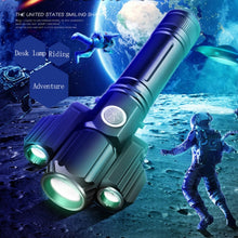 Load image into Gallery viewer, KS-738 USB Charging Waterproof T6+XPE Zoomable LED Flashlight with 4-Modes &amp; 18650 lithium battery, KS-738 (&amp;18650)