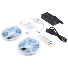 Load image into Gallery viewer, 20m 600 LEDs SMD 5050 IP44 Waterproof RGB Light Strip with 24-keys Bluetooth + Music Remote Control, EU Plug, 20m 600 LEDs IP44
