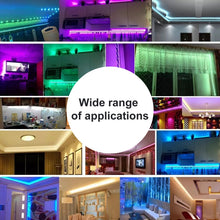 Load image into Gallery viewer, 20m 600 LEDs SMD 5050 IP44 Waterproof RGB Light Strip with 24-keys Bluetooth + Music Remote Control, EU Plug, 20m 600 LEDs IP44