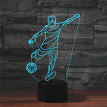 Load image into Gallery viewer, Playing Football Shape 3D Colorful LED Vision Light Table Lamp, USB &amp; Battery Version, USB &amp; Battery Version