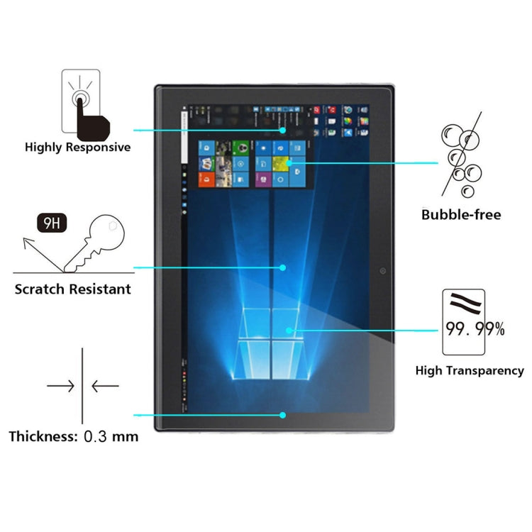 For Lenovo MIIX 310 0.3mm 9H Hardness Tempered Glass Screen Film