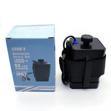 Load image into Gallery viewer, 3 Sections 18650/26650 IPX7 Waterproof Battery Box with 12v Round Head &amp; 5v USB Connector Output Voltage Does Not Include Battery, 12v