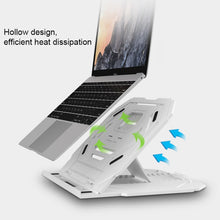 Load image into Gallery viewer, T3 Multi-function Hollow Design Cooling Bracket with 10-Level Adjustable Angle for Notebook,  MacBook, iPad, Mobile Phones, T3 (Black), T3 (Pink), T3 (Blue), T3 (White)