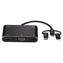 Load image into Gallery viewer, 3 in 1 8 Pin + Micro USB + Type-C to AV + HDMI + VGA 15 Pin HD Screen Player Adapter Converter with Audio