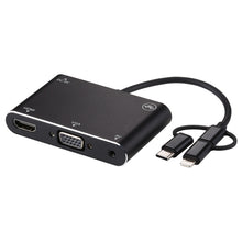 Load image into Gallery viewer, 3 in 1 8 Pin + Micro USB + Type-C to AV + HDMI + VGA 15 Pin HD Screen Player Adapter Converter with Audio