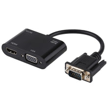 Load image into Gallery viewer, 2 in 1 VGA to HDMI + VGA 15 Pin HDTV Adapter Converter with Audio