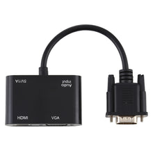 Load image into Gallery viewer, 2 in 1 VGA to HDMI + VGA 15 Pin HDTV Adapter Converter with Audio