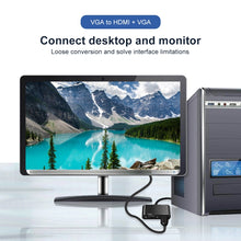 Load image into Gallery viewer, 2 in 1 VGA to HDMI + VGA 15 Pin HDTV Adapter Converter with Audio