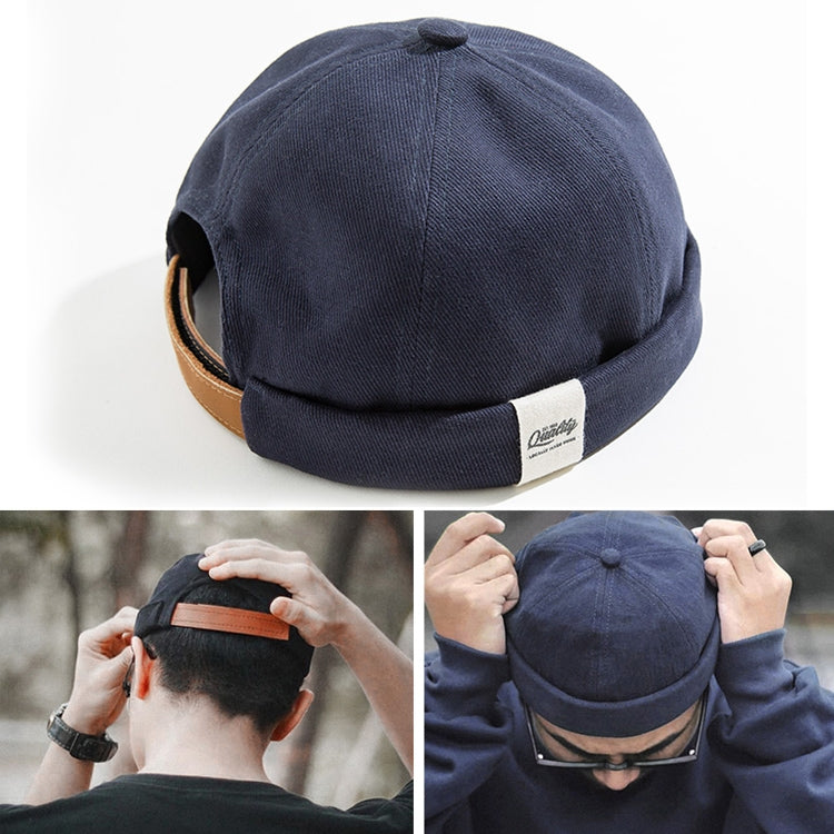 Solid Color Retro Classic Sailor Hat Beanie Cuffed Melon Cap