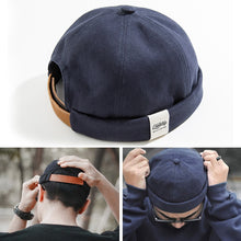 Load image into Gallery viewer, Solid Color Retro Classic Sailor Hat Beanie Cuffed Melon Cap