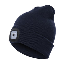 Load image into Gallery viewer, Unisex Warm Winter Polyacrylonitrile Knit Hat Adult Head Cap with 4 LED Lights, Button Battery