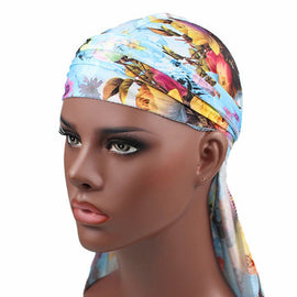 b-2 High Elastic Printing Long-tailed Pirate Hat Headkerchief Chemotherapy Cap
