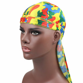 w-1 Camouflage Printing Long-tailed Pirate Hat Turban Cap