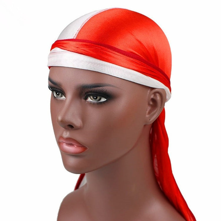 Double-coloured Silk Satin Long-tailed Pirate Hat Turban Cap Chemotherapy Cap