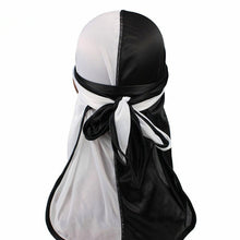 Load image into Gallery viewer, Double-coloured Silk Satin Long-tailed Pirate Hat Turban Cap Chemotherapy Cap