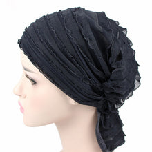 Load image into Gallery viewer, Muslim Stacking Cap Chiffon Fold Turban Cap Chemotherapy Cap