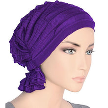 Load image into Gallery viewer, Muslim Stacking Cap Chiffon Fold Turban Cap Chemotherapy Cap