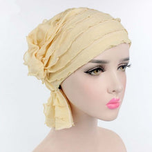 Load image into Gallery viewer, Muslim Stacking Cap Chiffon Fold Turban Cap Chemotherapy Cap