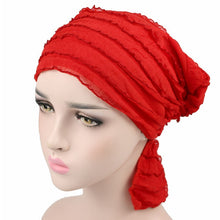Load image into Gallery viewer, Muslim Stacking Cap Chiffon Fold Turban Cap Chemotherapy Cap