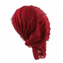 Load image into Gallery viewer, Muslim Stacking Cap Chiffon Fold Turban Cap Chemotherapy Cap