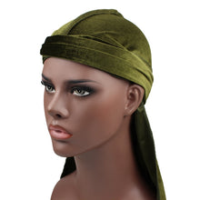 Load image into Gallery viewer, Velvet Turban Cap Long-tailed Pirate Hat Chemotherapy Cap