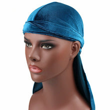 Load image into Gallery viewer, Velvet Turban Cap Long-tailed Pirate Hat Chemotherapy Cap