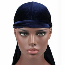 Load image into Gallery viewer, Velvet Turban Cap Long-tailed Pirate Hat Chemotherapy Cap