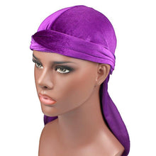 Load image into Gallery viewer, Velvet Turban Cap Long-tailed Pirate Hat Chemotherapy Cap