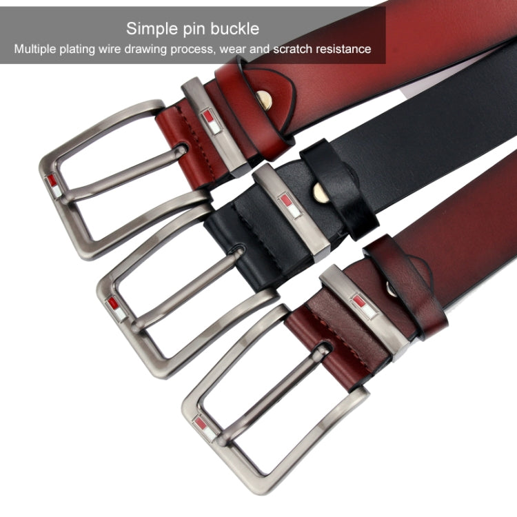 Dandali L8039 Men Casual Antique Pin Buckle Leather Belt Waistband, Length: 110-125cm