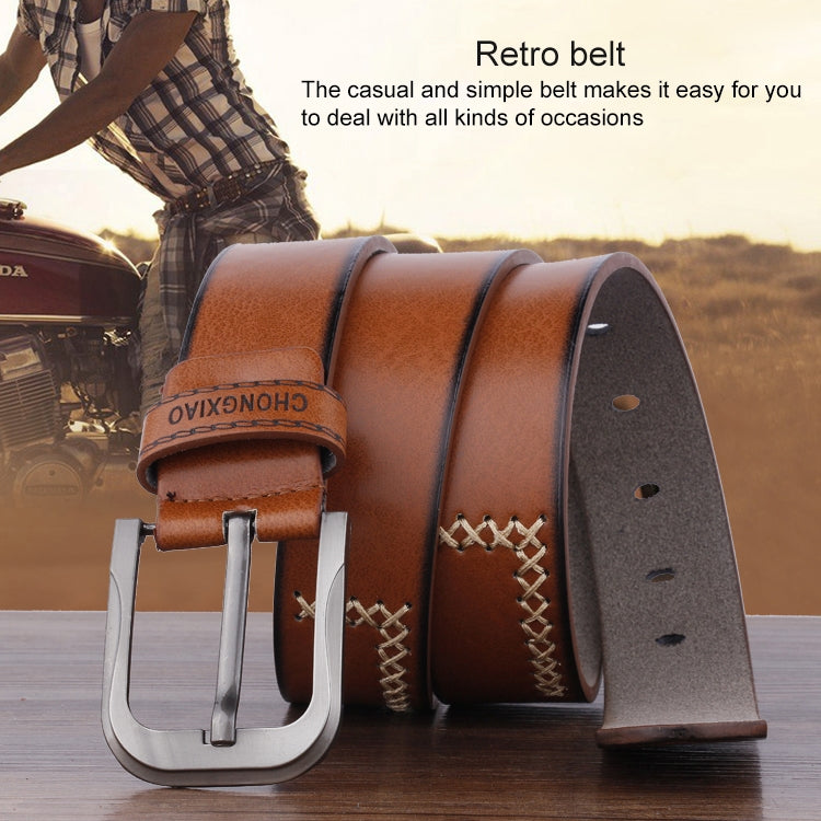 Dandali XX823 Men Retro Pin Buckle Leather Belt Waistband, Length: 110cm